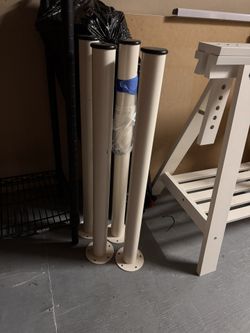 IKEA Metal Table Legs - Set of 4 - White/Cream