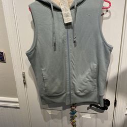 Ladies Size Large Columbia Blue Fleece Vest with Hood