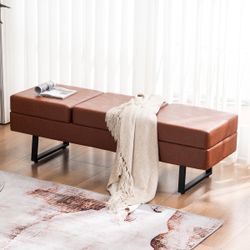 New Heavy Duty Waiting Room Chairs Faux Leather Office Guest Chair Conference Room Chairs 3 Seats Upholstered Reception Bench  New in box T-LC22-0119 
