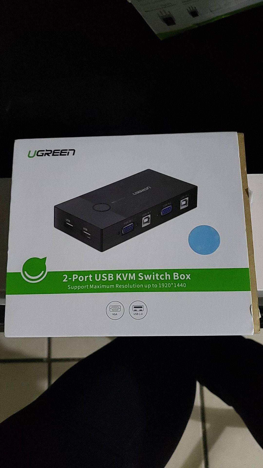UGREEN USB KVM Switch Box 2 Port VGA Video Sharing Adapter 2 in 1 Out Manual Switcher