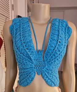 Handmade Crochet Butterfly Top 