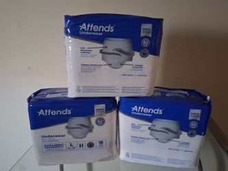 3 PACKS OF ATTENDS ADULT UNDERWEAR