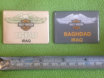 BAGHDAD/ IRAQ HARLEY DAVIDSON MAGNET, LOT OF 2 From Iraq