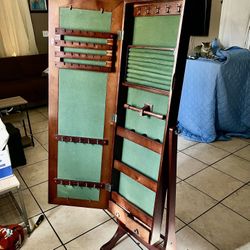 Jewelry Armoire With Mirror  