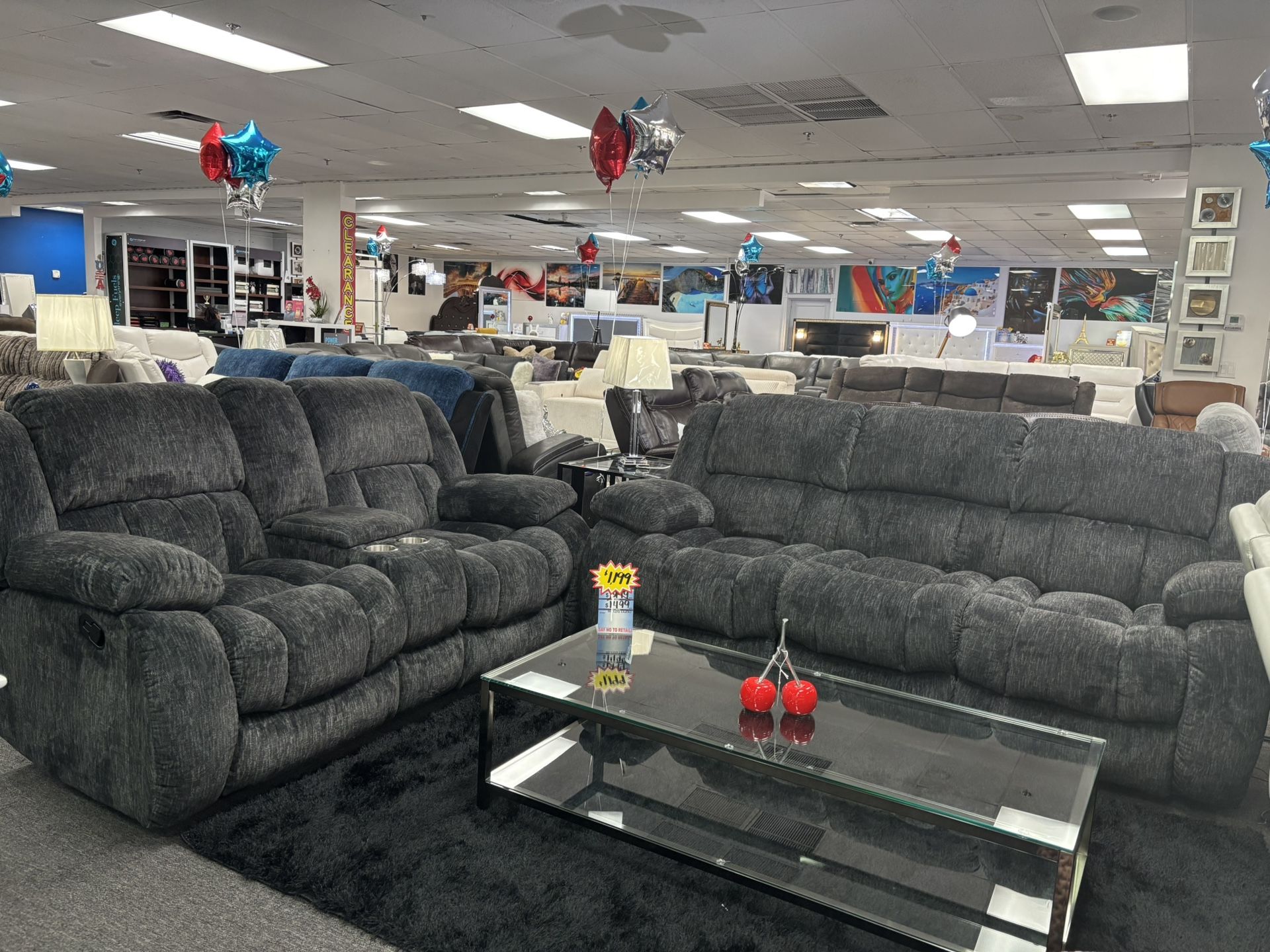 Dark Gray Microfiber Sofa &Loveseat Set For Sale (Brand New) 40% Off