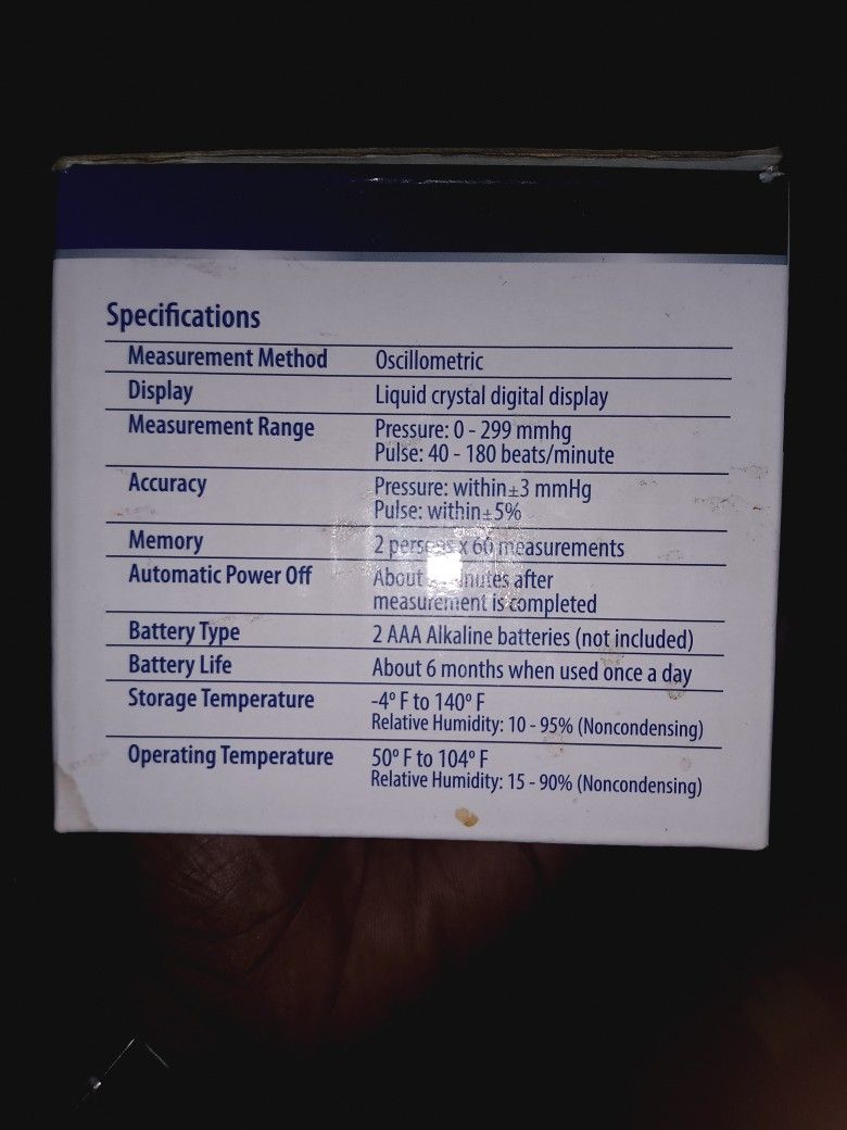 WristTech 7000 Series Blood Pressure At Home Monitor