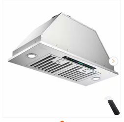 iKTCH 28 in. 900 CFM Ducted Insert with LED 4 Speed Gesture Sensing and Touch Control Panel Range Hood in Stainless Steel