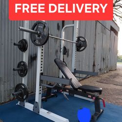 Pro HR500 Fitness Gear Squat rack / gym / gymnasio / Olympic Weight Plates / pesas / bench press / Power Rack / Fitness