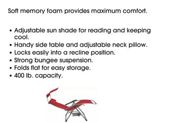 Deluxe Zero Gravity Chair with Canopy Red S 22573 Uline Brand New