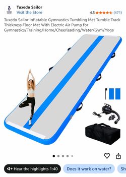 Gymnastics Mat Inflatable Blue