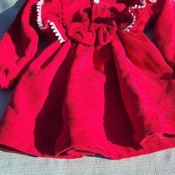 Girls 12-18 Months  Red Long Sleeve Dress 
