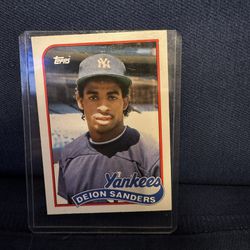 Deion Sanders Rookie New York Yankee Baseball Card 