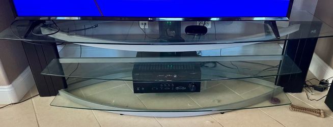 Glass TV stand - 3 tier hold 75” TV