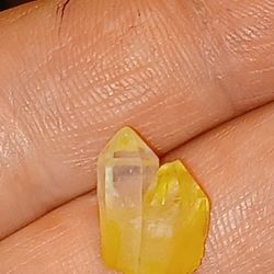 Natural clear quartz. Citrine tower specimen