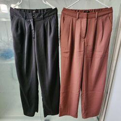 Quince stretch crepe wide leg trousers