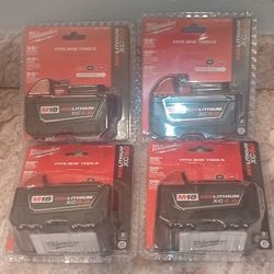New Milwaukee M18 5.0 batteries $50 each 
