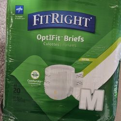 Medline FitRight Ultra Med Adult Diaper 20 Count Heavy Absorb Incontinence Brief pack of 20