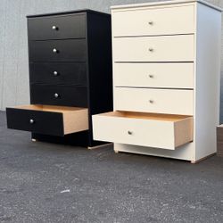 Dresser Chest 5 Drawer White, Gray, Black, Mocha