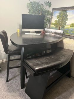 Counter Height Bar Table w/ bench and two chairs
