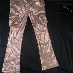 Wax Rose Gold Stacked Jeans /jacket 