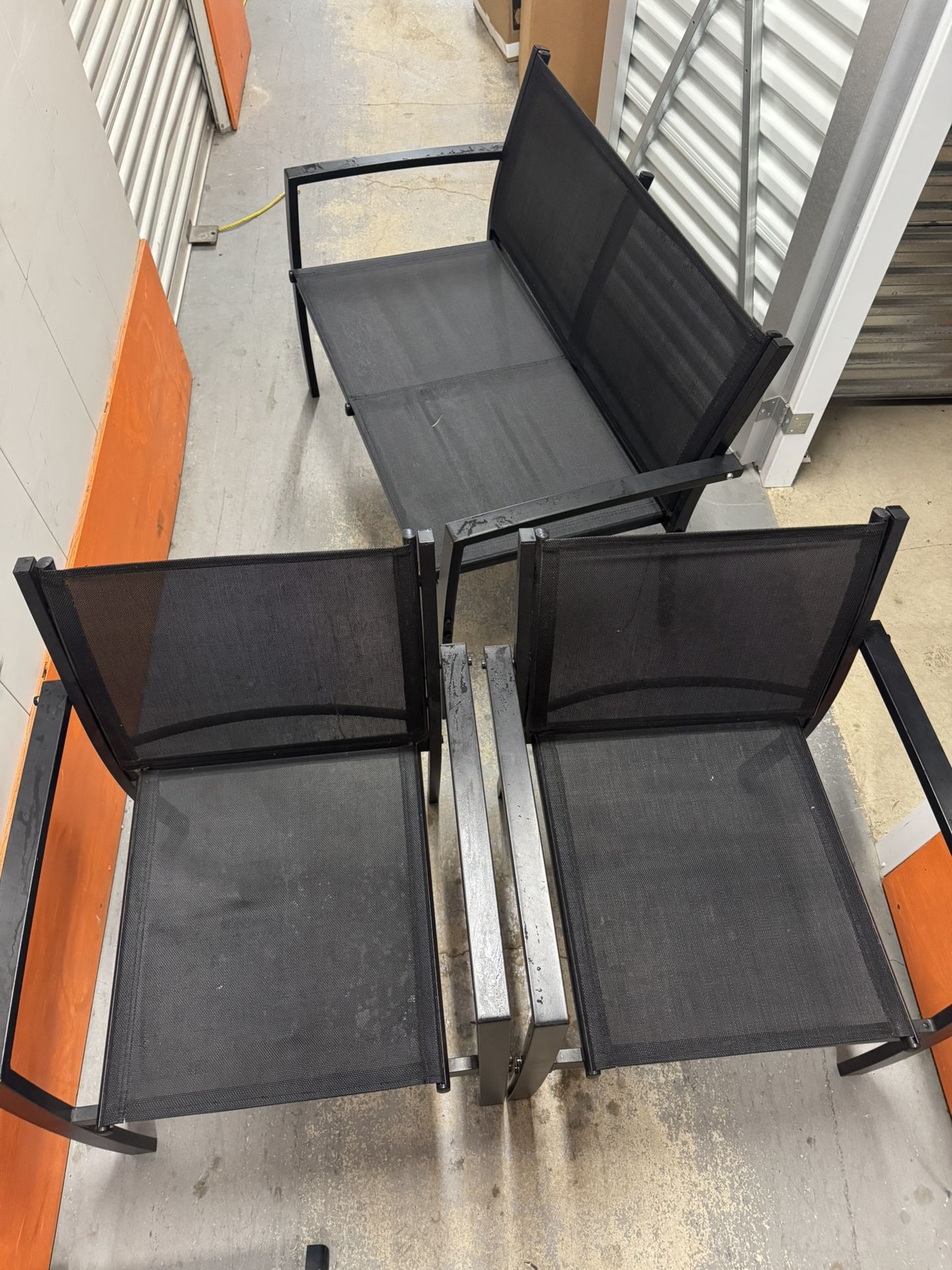 Outdoor Patio Set – 2 Chairs, 1 Loveseat, 2 Side Tables