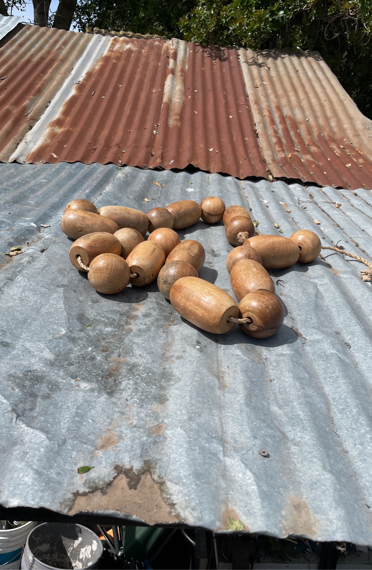 76 Inches Long.Wood Balls On A Rope.
