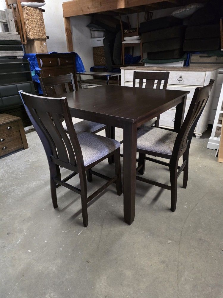 Espresso Counter Height Kitchen Table Set