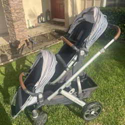 Uppababy Vista Double Stroller With Nuna Car Seat Adapters