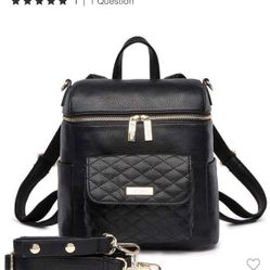  Luli Bebe Monaco Diaper Bag in Ebony Black color