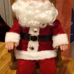 Vtg 1991 Santa On Rocking Chair