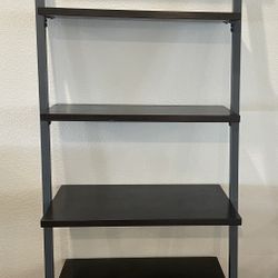 Set of Two 70 in. Tall 5 Shelf Wood Ladder Bookshelves