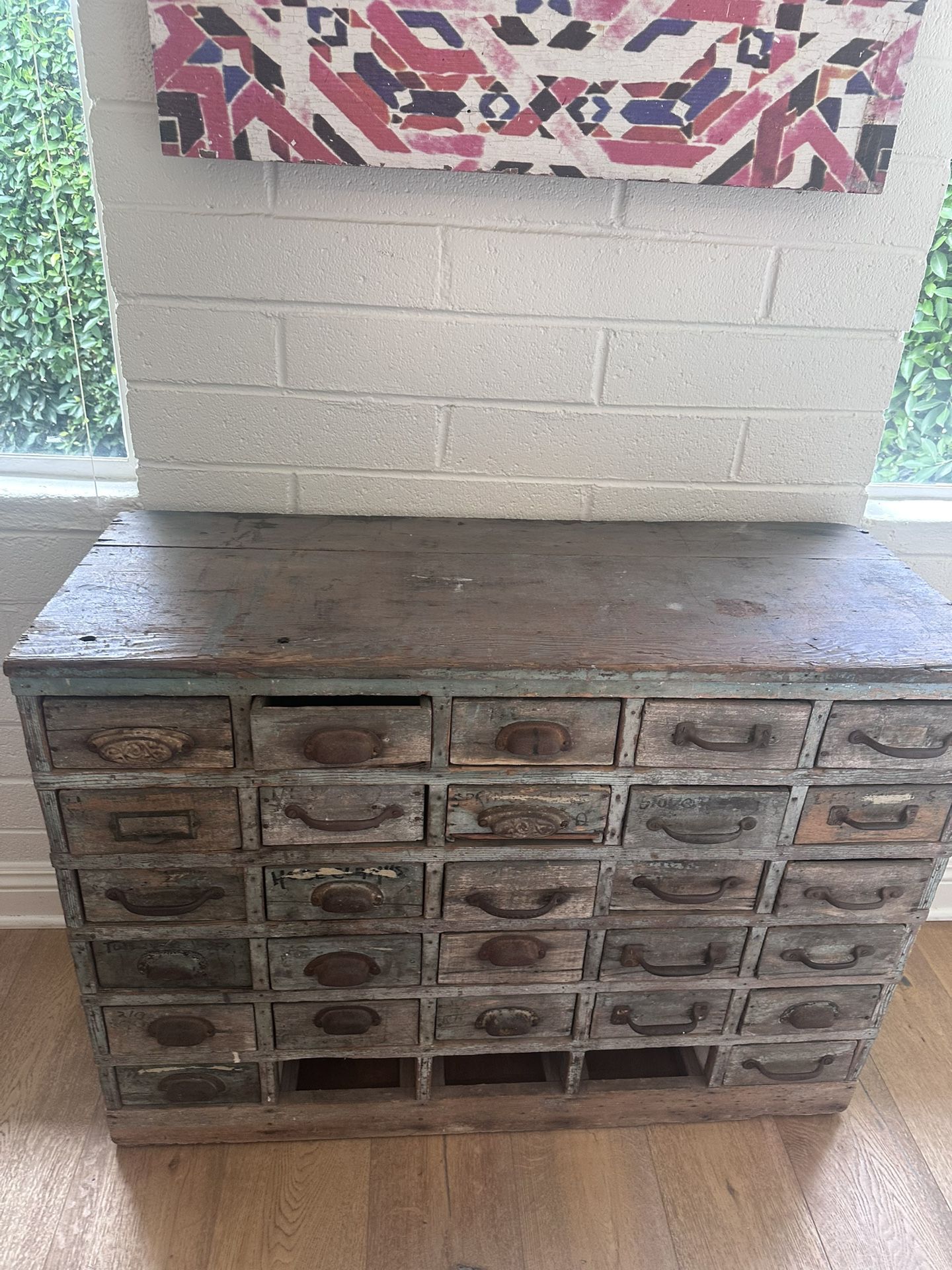 Vintage Oak Multi Drawer Apothecary Cabinet