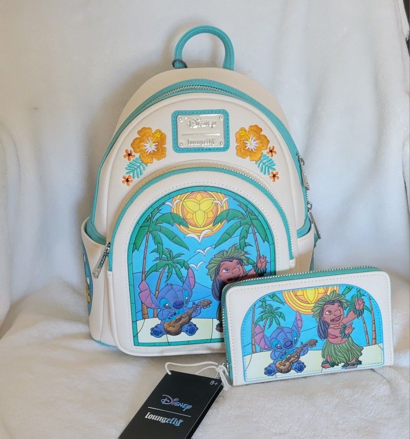 Loungefly Disney Lilo and Stitch stained glass set