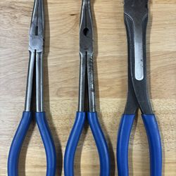 Bluepoint Tools By Snap-on 3pc Long Pliers Set Great Condition BDGPL300LR