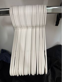 Moving Sale! 30 Plastic White Hangers!