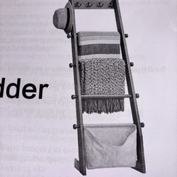 Blanket Ladder With Hooks And Storage New