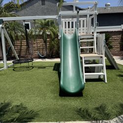 Swing Set Swingset Heavy Duty Vinyl Covered Wood