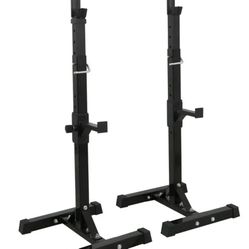 ZenSports S01-1215-G2D Black Steel Squat Rack Adjustable Barbell Free-press Bench, Black 550 lb