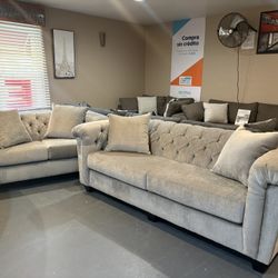 New Hughes Furniture Sofa & Loveseat Set 