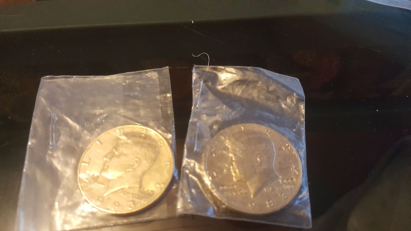 Tinted half dollars gold tint