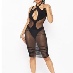 Black Sheer Dress  *Brand New Still In Packaging*