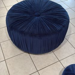 Royal blue ottoman