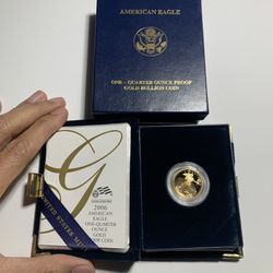 2006 W $10 Gold American Eagle 1/4 Oz Coin W/ COA & BOX