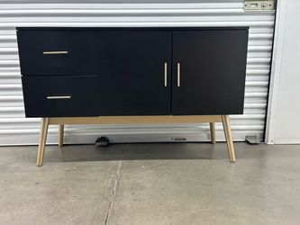 Mid-Century Modern Black Sideboard Cabinet