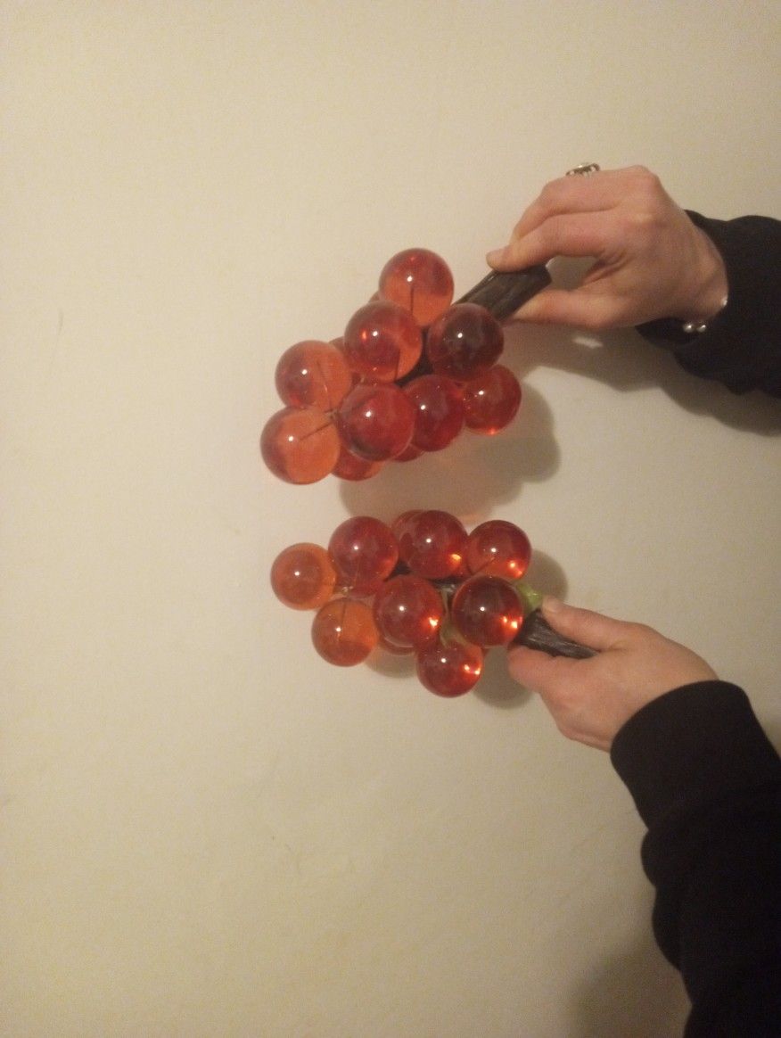 1970s Acrylic Lucid Decorative Grapes