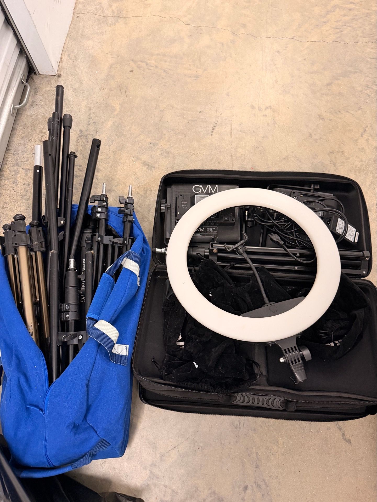 GVM RGB Studio Lights Sunpack Ring Light + Miscellaneous tripods
