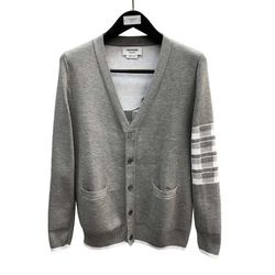 Thom Browne Knitted Sweater 5 Button Cardigan Grey