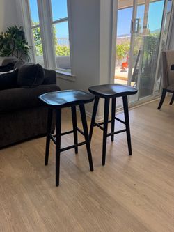 2 Black Bar Stools – $100 for Both