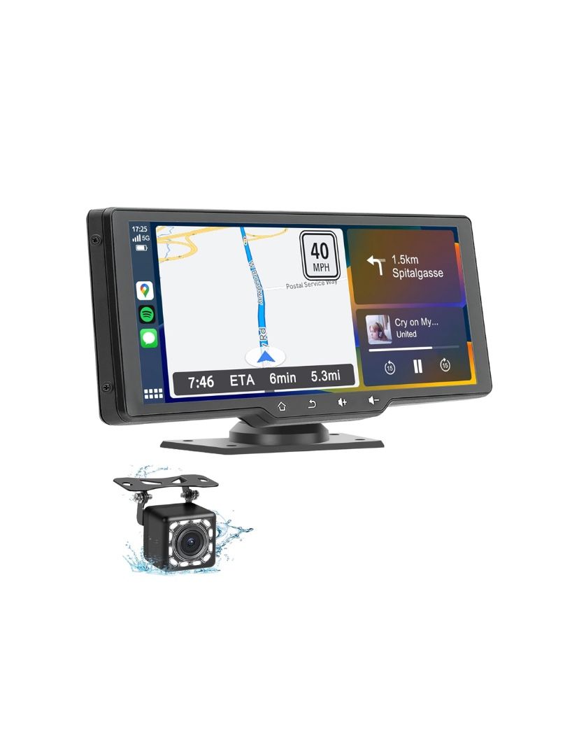 10.26" HD Portable Carplay Wireless Touch Screen Double Din Car Stereo - New