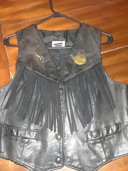 Leather vest, womens, frindge